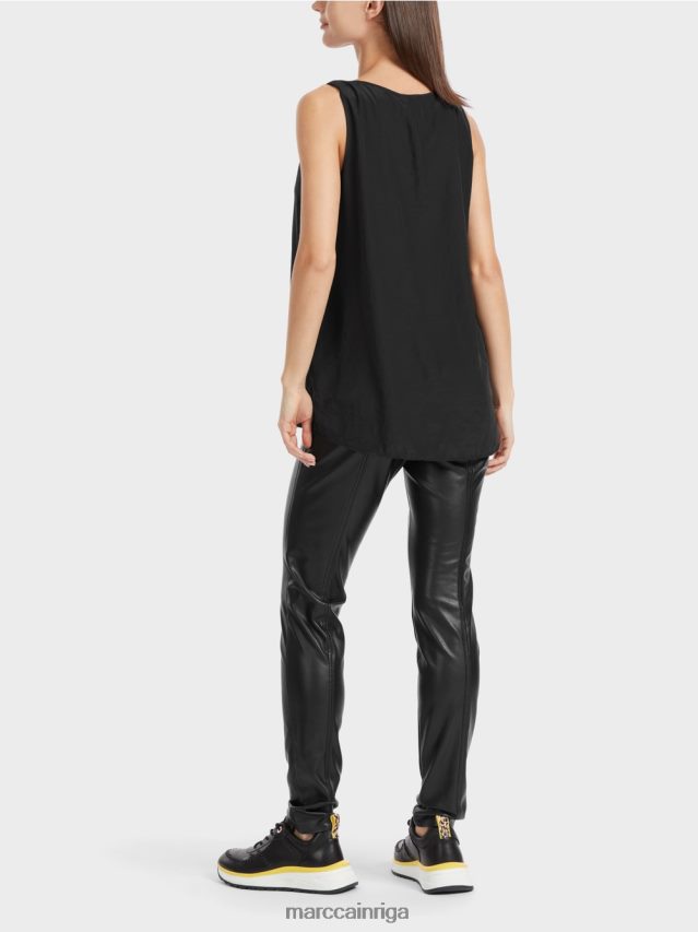 apģērbs melns VRBHXD1340 Marc Cain viegls tops bez piedurknēm