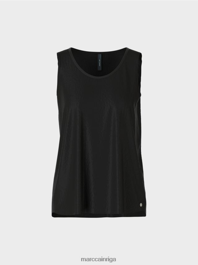 apģērbs melns VRBHXD1340 Marc Cain viegls tops bez piedurknēm