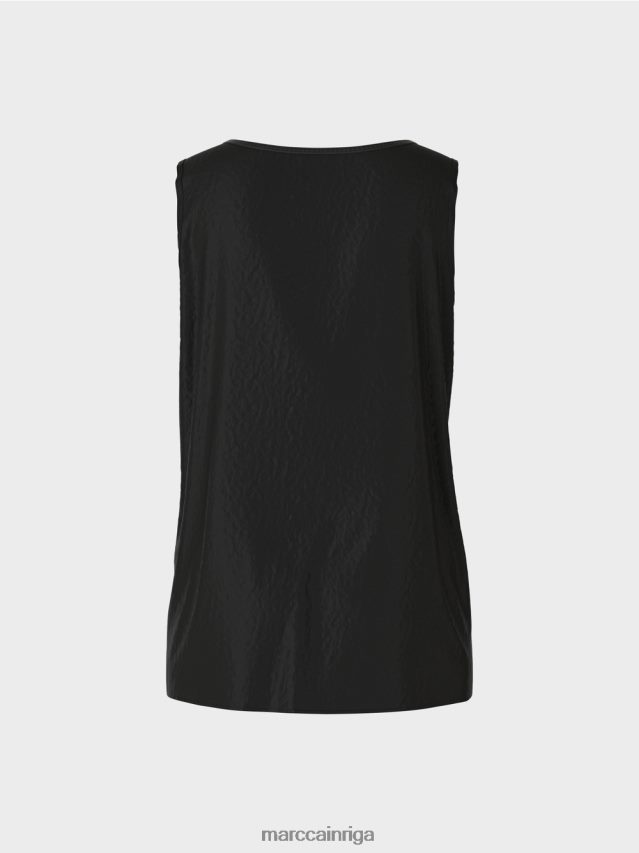 apģērbs melns VRBHXD1340 Marc Cain viegls tops bez piedurknēm