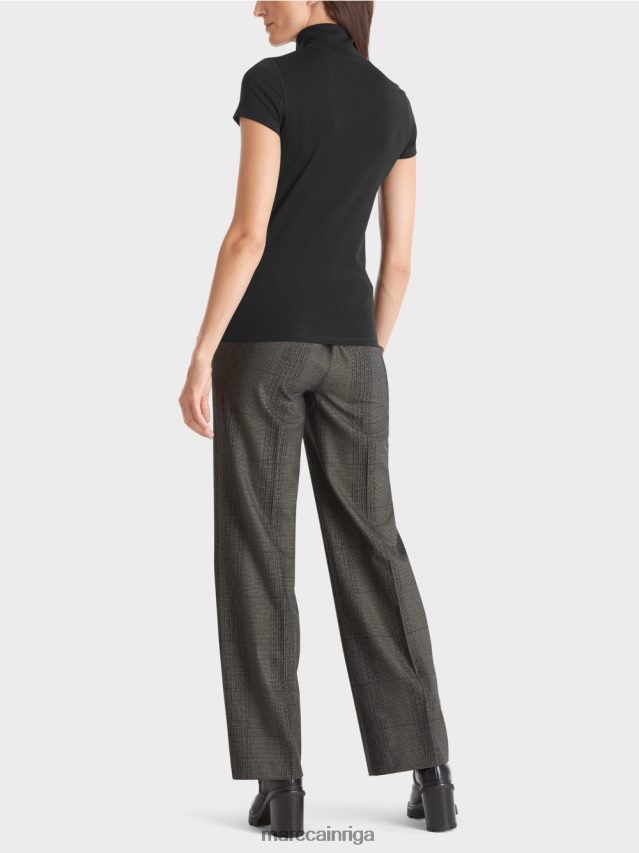 apģērbs melns VRBHXD1342 Marc Cain t-krekls ar augstu kakla izgriezumu