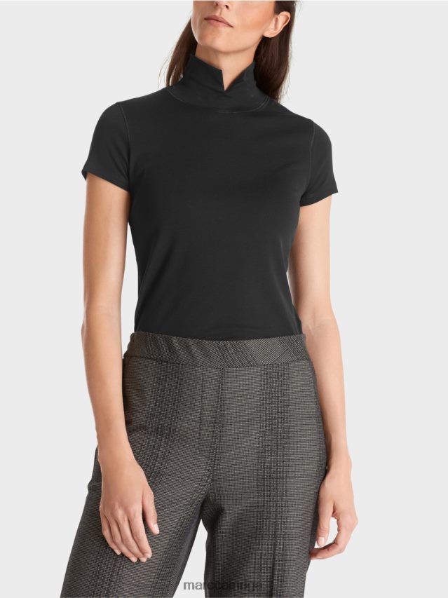 apģērbs melns VRBHXD1342 Marc Cain t-krekls ar augstu kakla izgriezumu