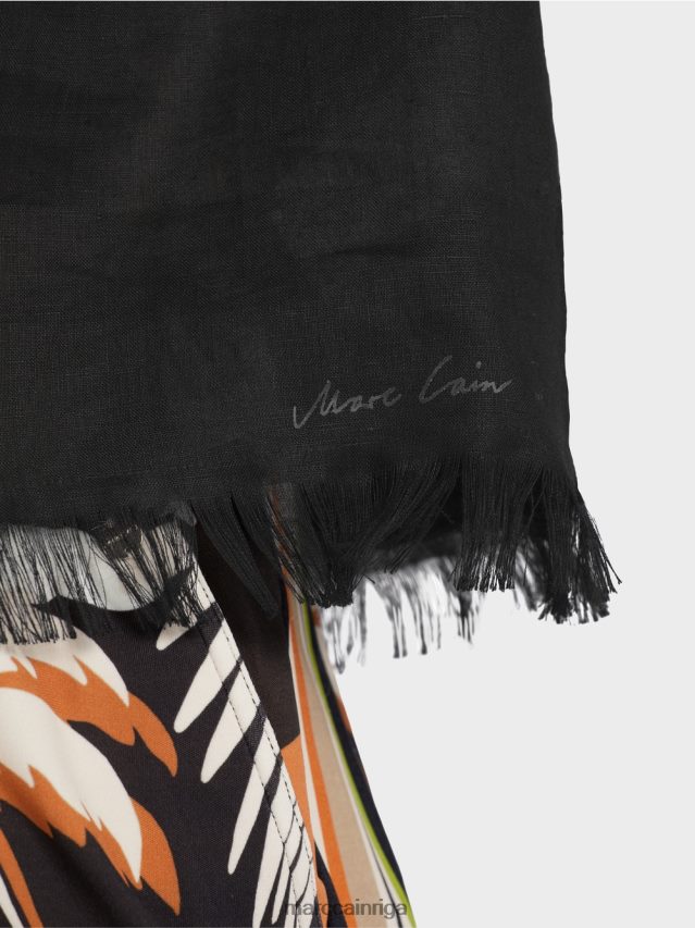 apģērbs melns VRBHXD1396 Marc Cain bārkstīm t-krekls