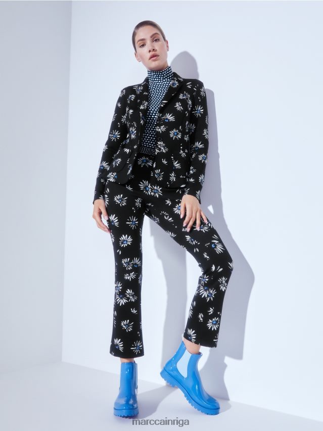 apģērbs melns VRBHXD1440 Marc Cain tops ar garām piedurknēm ar stāvapkakli