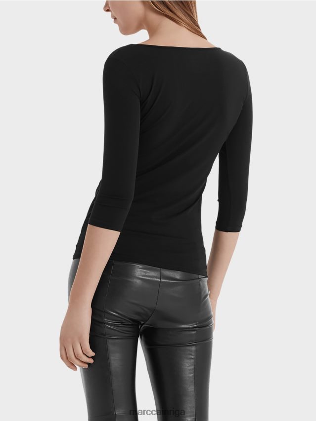 apģērbs melns VRBHXD1470 Marc Cain ļoti smalks krekls ar garām piedurknēm