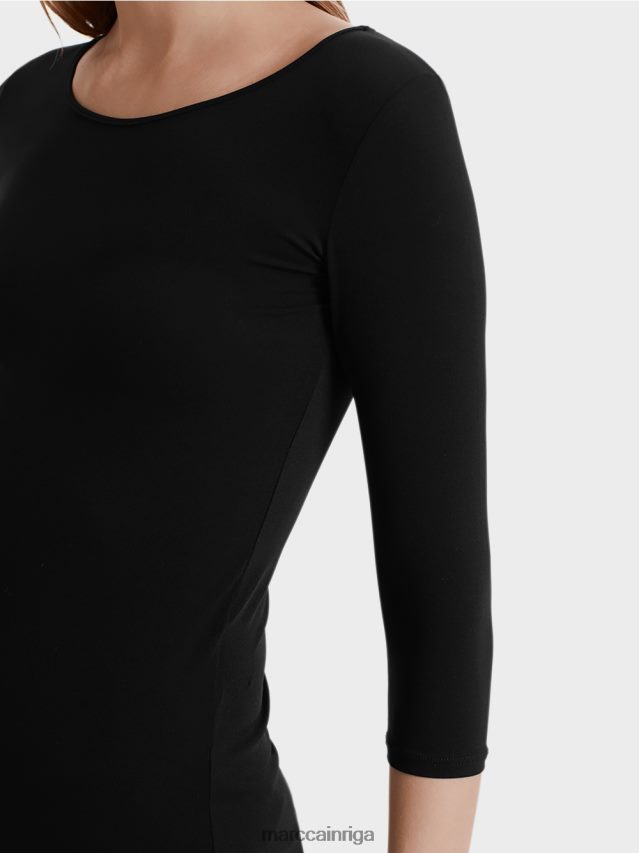 apģērbs melns VRBHXD1470 Marc Cain ļoti smalks krekls ar garām piedurknēm