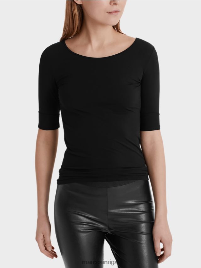 apģērbs melns VRBHXD1470 Marc Cain ļoti smalks krekls ar garām piedurknēm