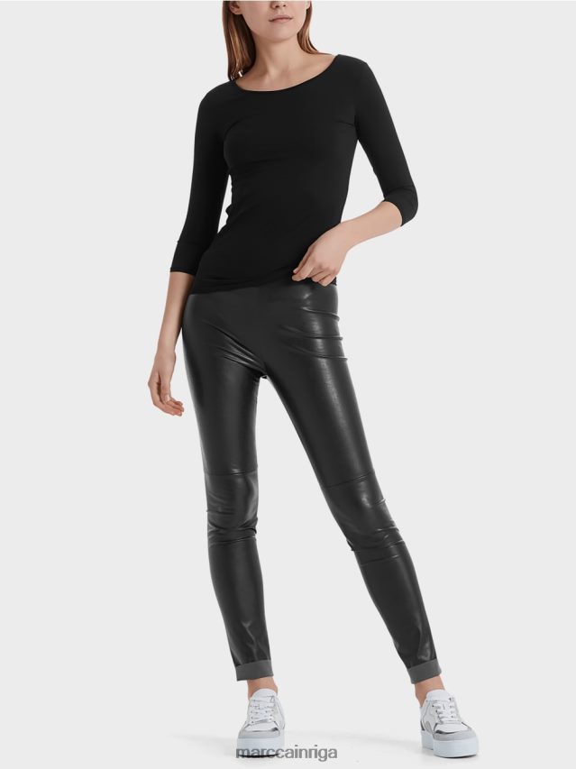 apģērbs melns VRBHXD1470 Marc Cain ļoti smalks krekls ar garām piedurknēm