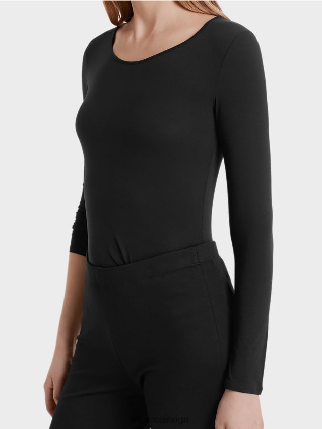 apģērbs melns VRBHXD1475 Marc Cain smalks krekls ar garām piedurknēm