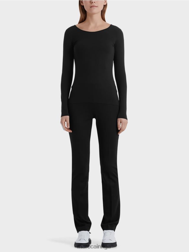 apģērbs melns VRBHXD1475 Marc Cain smalks krekls ar garām piedurknēm