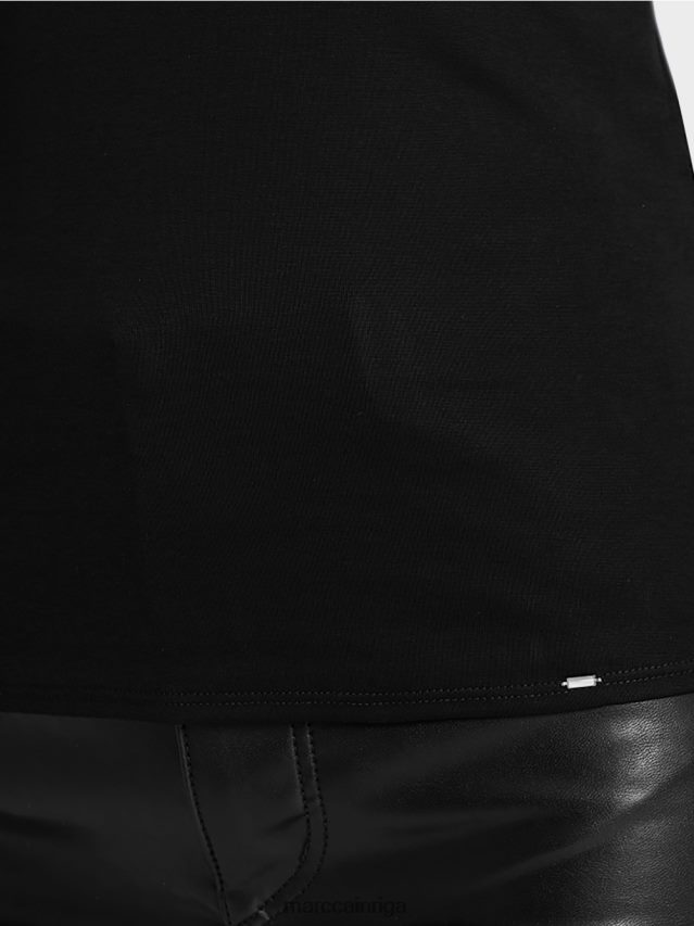 apģērbs melns VRBHXD1476 Marc Cain pamata tops ar platu kakla izgriezumu