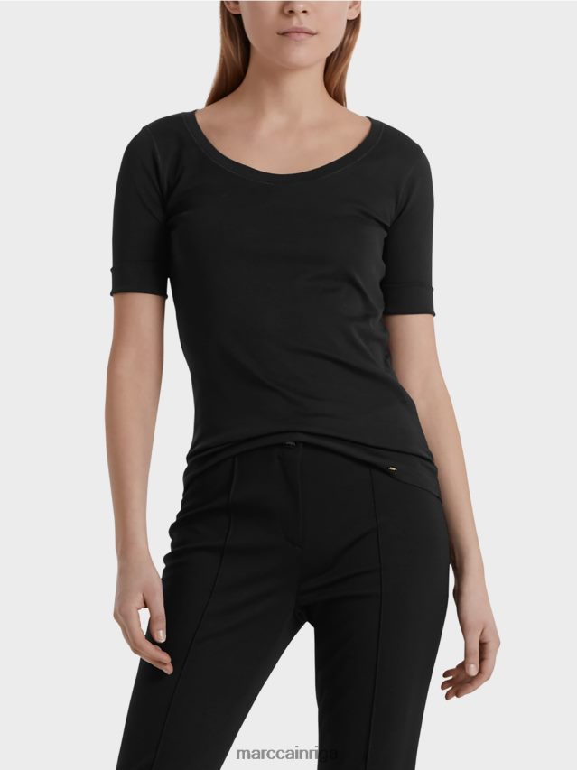 apģērbs melns VRBHXD1479 Marc Cain augstas kvalitātes pamata krekls