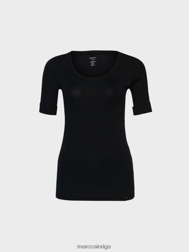 apģērbs melns VRBHXD1479 Marc Cain augstas kvalitātes pamata krekls