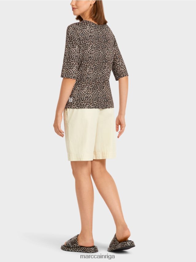 apģērbs pūderkrēms VRBHXD1430 Marc Cain a-line tops ar leoparda rakstu