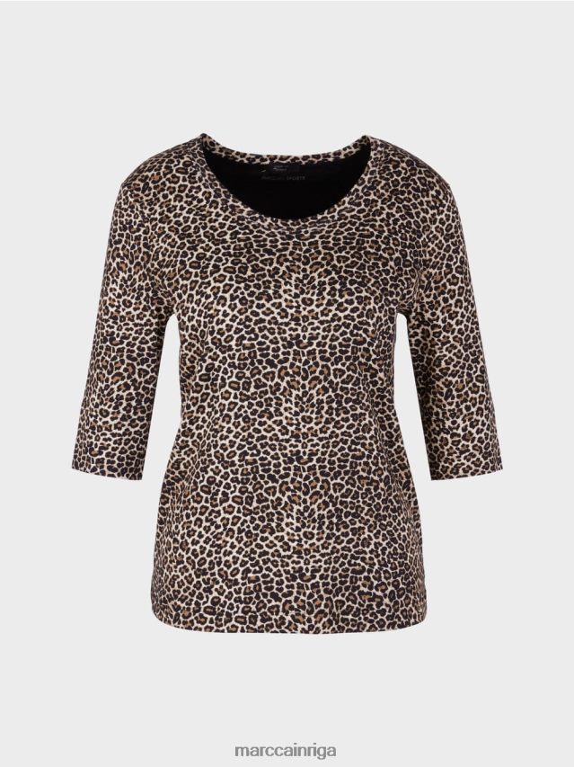 apģērbs pūderkrēms VRBHXD1430 Marc Cain a-line tops ar leoparda rakstu