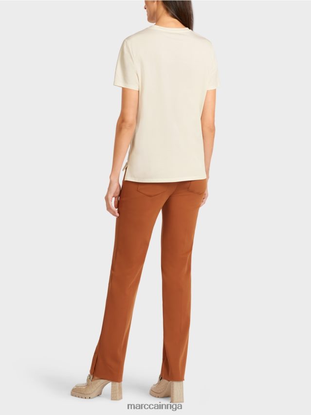 apģērbs pūderkrēms VRBHXD1455 Marc Cain T-krekls ar izrotātu krūšu kabatu