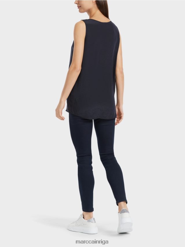 apģērbs pusnakts zils VRBHXD1343 Marc Cain viegls tops bez piedurknēm