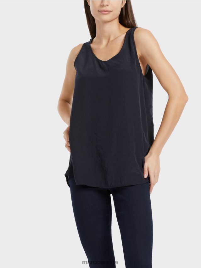 apģērbs pusnakts zils VRBHXD1343 Marc Cain viegls tops bez piedurknēm