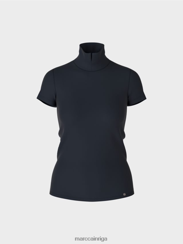 apģērbs pusnakts zils VRBHXD1346 Marc Cain t-krekls ar augstu kakla izgriezumu