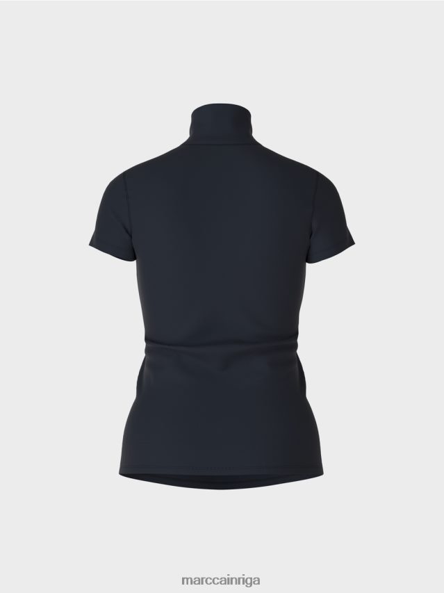 apģērbs pusnakts zils VRBHXD1346 Marc Cain t-krekls ar augstu kakla izgriezumu