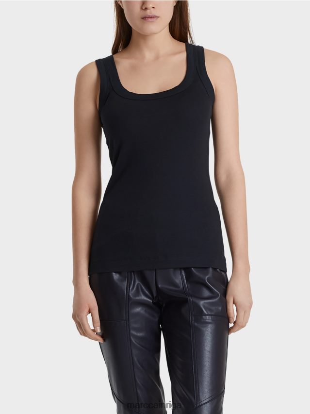 apģērbs pusnakts zils VRBHXD1467 Marc Cain smalkas rievotas tvertnes augšdaļa