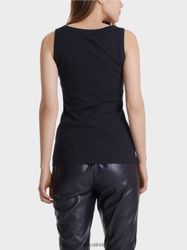 apģērbs pusnakts zils VRBHXD1467 Marc Cain smalkas rievotas tvertnes augšdaļa