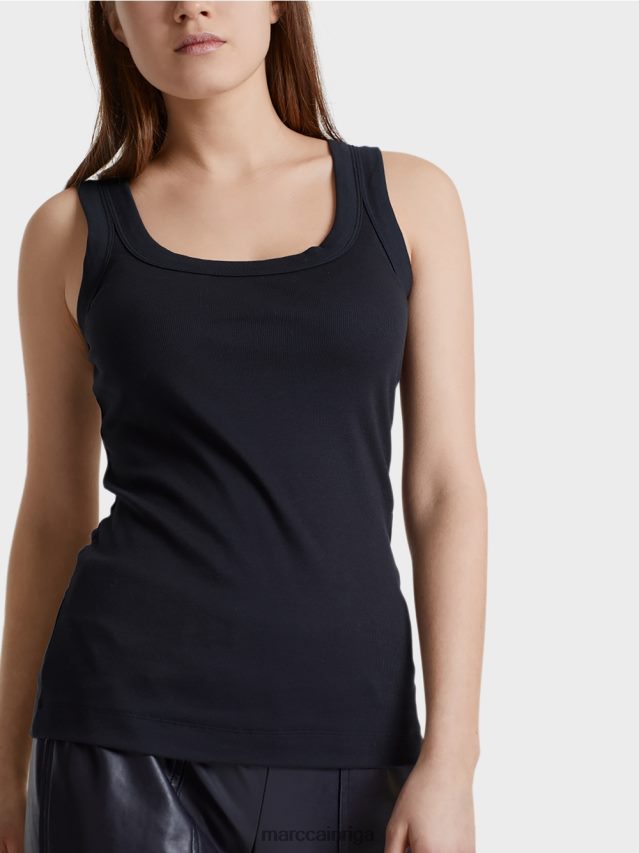 apģērbs pusnakts zils VRBHXD1467 Marc Cain smalkas rievotas tvertnes augšdaļa