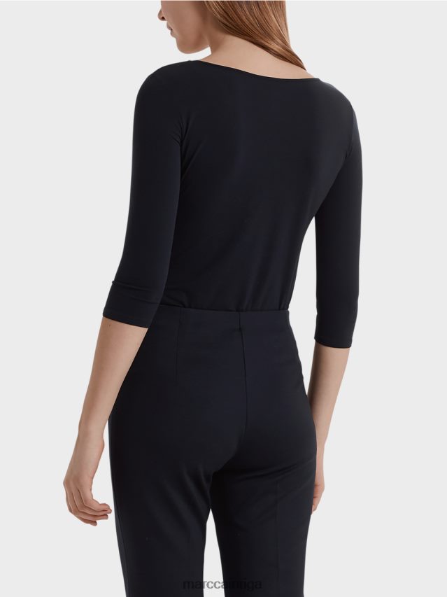 apģērbs pusnakts zils VRBHXD1471 Marc Cain ļoti smalks krekls ar garām piedurknēm