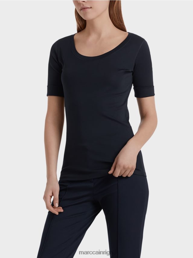 apģērbs pusnakts zils VRBHXD1472 Marc Cain augstas kvalitātes pamata krekls