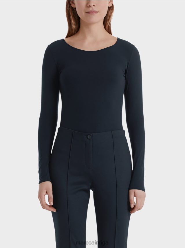 apģērbs pusnakts zils VRBHXD1474 Marc Cain smalks krekls ar garām piedurknēm