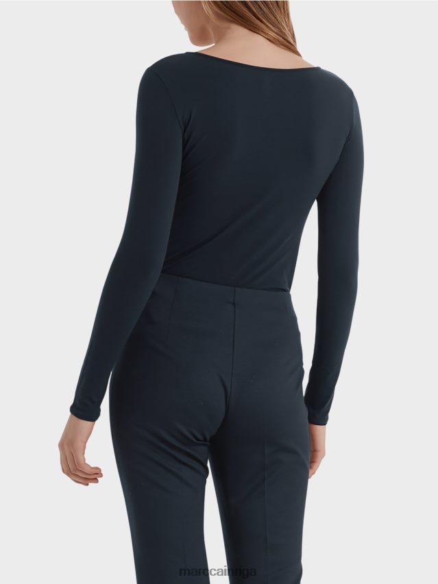 apģērbs pusnakts zils VRBHXD1474 Marc Cain smalks krekls ar garām piedurknēm