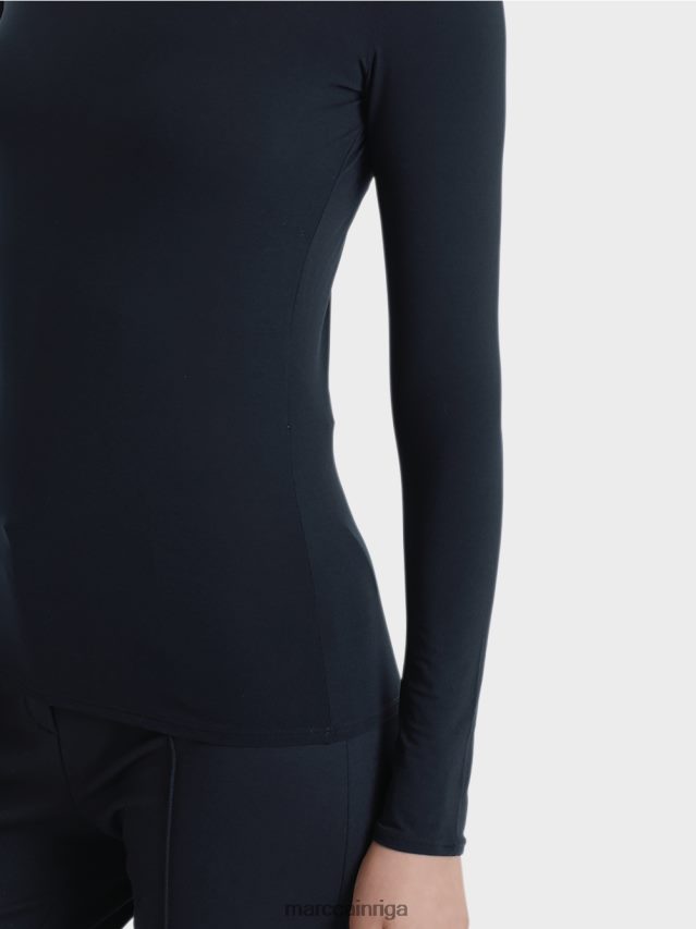 apģērbs pusnakts zils VRBHXD1474 Marc Cain smalks krekls ar garām piedurknēm