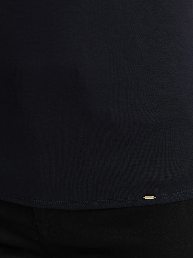 apģērbs pusnakts zils VRBHXD1477 Marc Cain pamata tops ar platu kakla izgriezumu