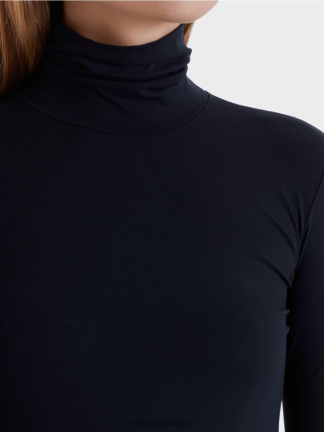 apģērbs pusnakts zils VRBHXD1482 Marc Cain smalks džemperis ar apkakli