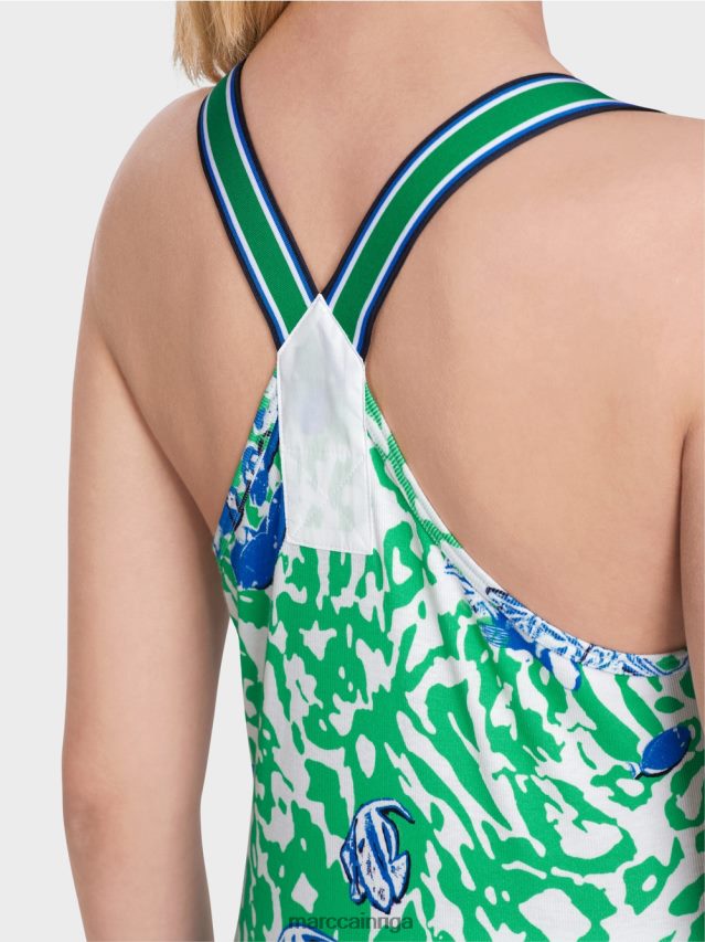 apģērbs spilgta bazilika lapa VRBHXD1356 Marc Cain tops ar boksera muguru