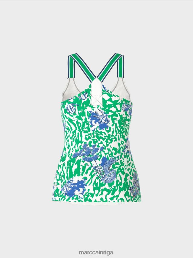 apģērbs spilgta bazilika lapa VRBHXD1356 Marc Cain tops ar boksera muguru