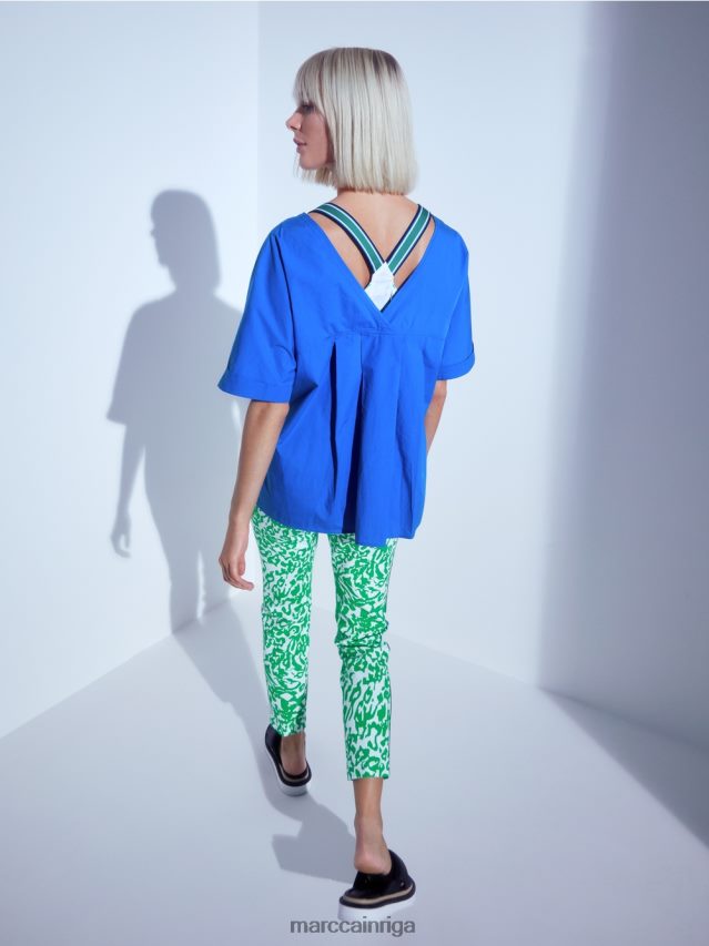 apģērbs spilgta bazilika lapa VRBHXD1356 Marc Cain tops ar boksera muguru