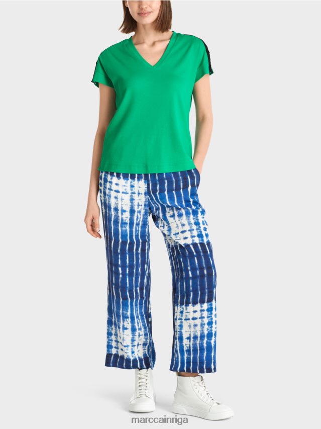 apģērbs spilgta bazilika lapa VRBHXD1358 Marc Cain t-krekls ar plecu pogu