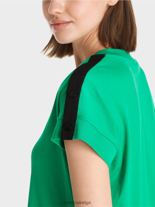 apģērbs spilgta bazilika lapa VRBHXD1358 Marc Cain t-krekls ar plecu pogu