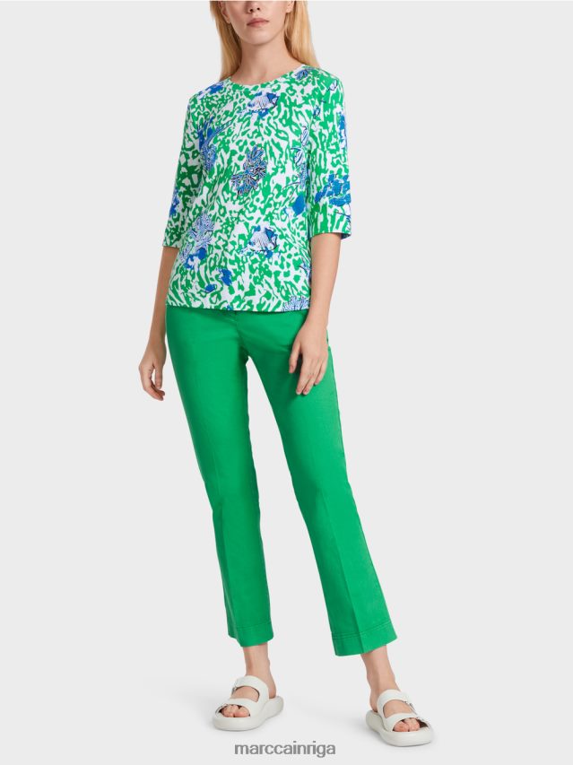 apģērbs spilgta bazilika lapa VRBHXD1363 Marc Cain apdrukāts t-krekls