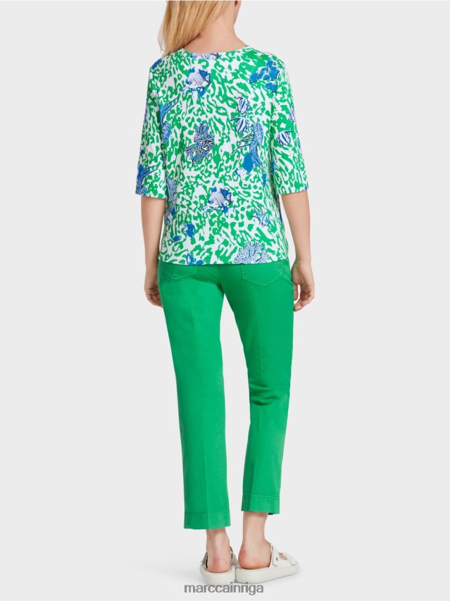 apģērbs spilgta bazilika lapa VRBHXD1363 Marc Cain apdrukāts t-krekls