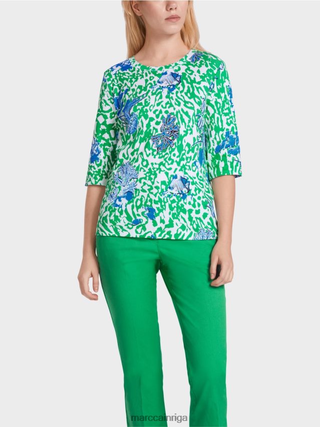 apģērbs spilgta bazilika lapa VRBHXD1363 Marc Cain apdrukāts t-krekls