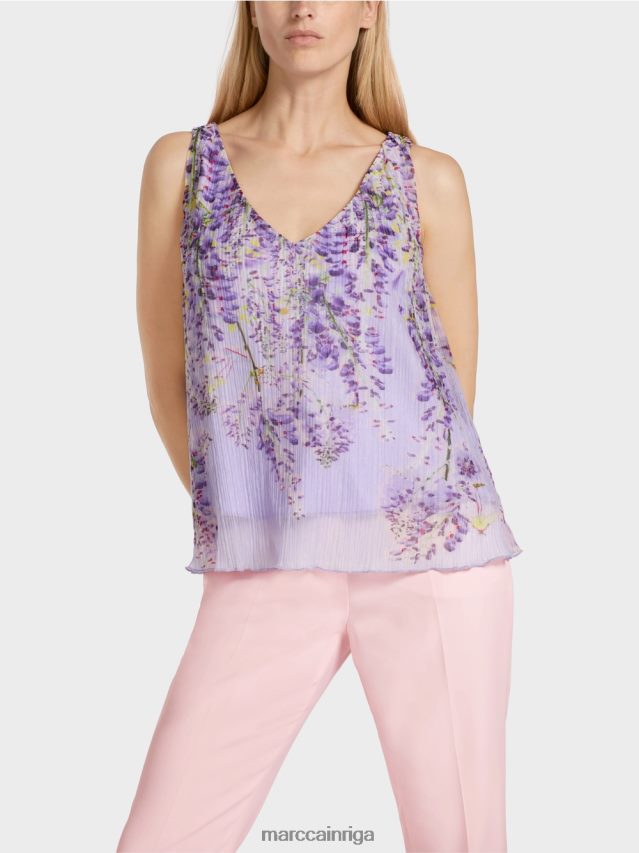 apģērbs spilgti ceriņi VRBHXD1389 Marc Cain kroku a-line tops