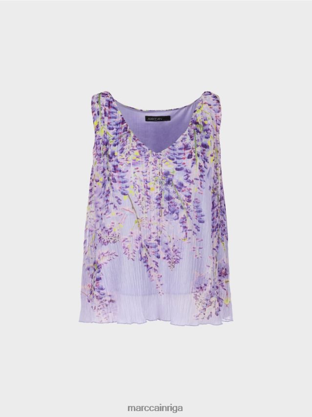 apģērbs spilgti ceriņi VRBHXD1389 Marc Cain kroku a-line tops