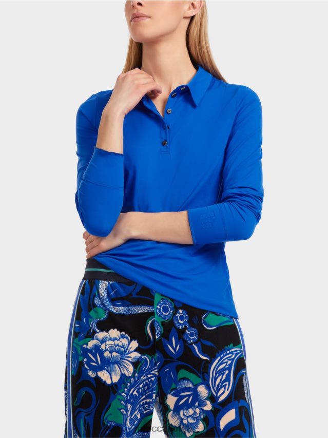 apģērbs spilgti karaliski zila VRBHXD1241 Marc Cain polo krekls rievotā džersija