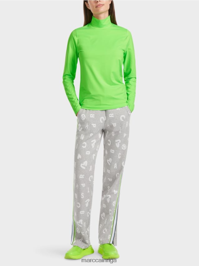 apģērbs spilgti šokējoši zaļš VRBHXD1309 Marc Cain augumu pieguļošs krekls ar garām piedurknēm