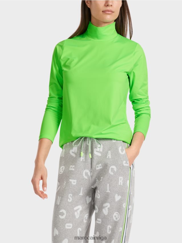 apģērbs spilgti šokējoši zaļš VRBHXD1309 Marc Cain augumu pieguļošs krekls ar garām piedurknēm