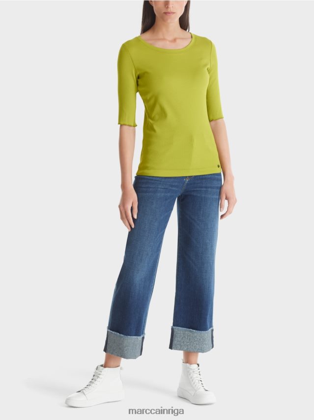 apģērbs spilgti olīvzaļš VRBHXD1328 Marc Cain t-krekls ar 3/4 garuma piedurknēm