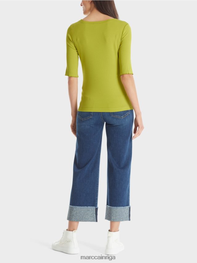 apģērbs spilgti olīvzaļš VRBHXD1328 Marc Cain t-krekls ar 3/4 garuma piedurknēm