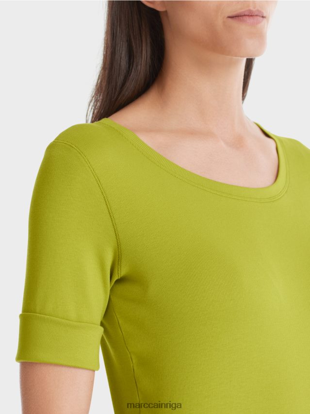 apģērbs spilgti olīvzaļš VRBHXD1328 Marc Cain t-krekls ar 3/4 garuma piedurknēm