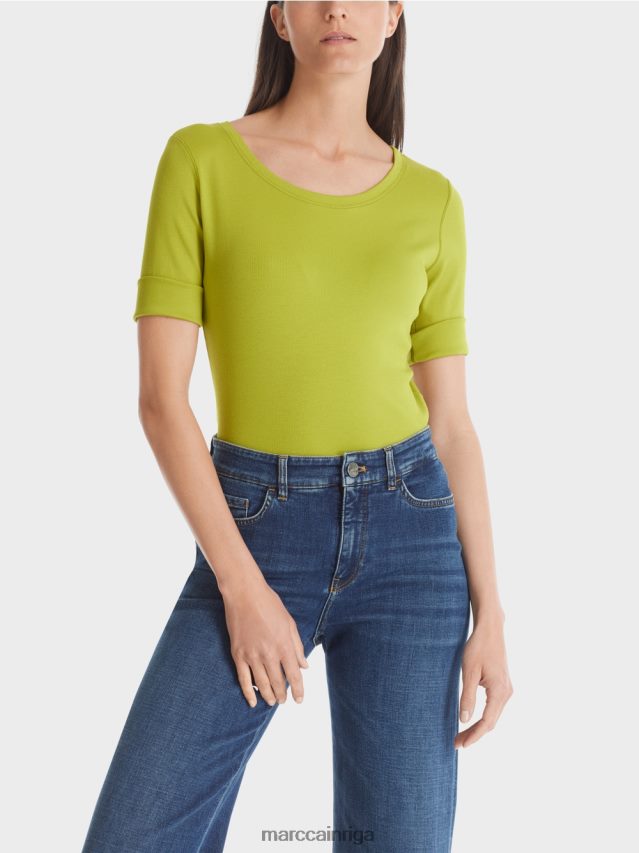 apģērbs spilgti olīvzaļš VRBHXD1328 Marc Cain t-krekls ar 3/4 garuma piedurknēm